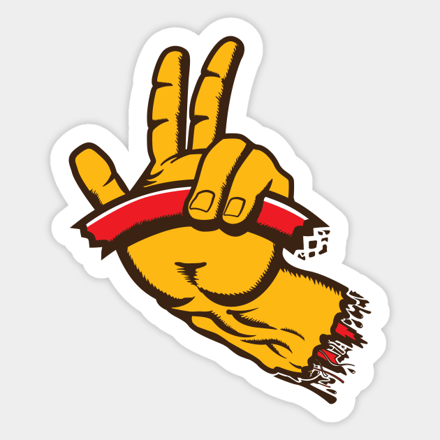 Cruz-In Wave (Orange and Red - Dark) Sticker by jepegdesign